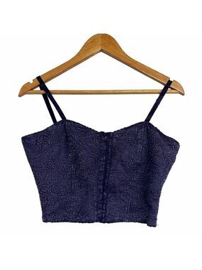 BKE Y2K Corset Crop Top Paisley Embroidered Cami Medium